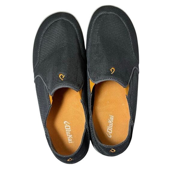 OluKai Men’s Nohea Mesh Slip-On Size 13 Comfort Shoe Dark Shadow Beach Coastal